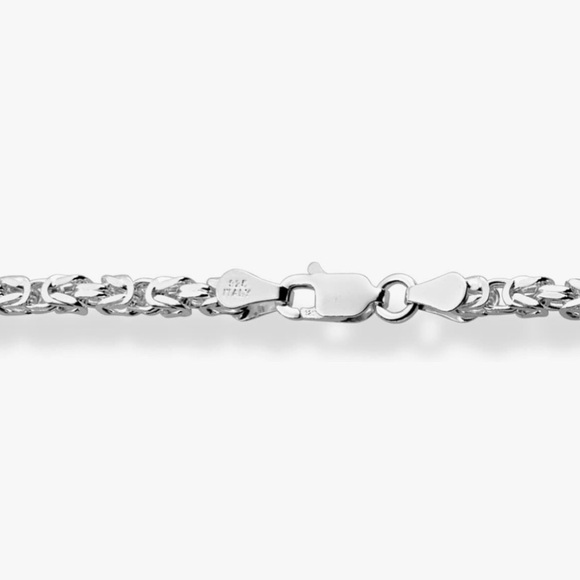 Italian Solid 925 Sterling Silver 3mm Square Byzantine Chain Unisex Necklace - Picture 8 of 12